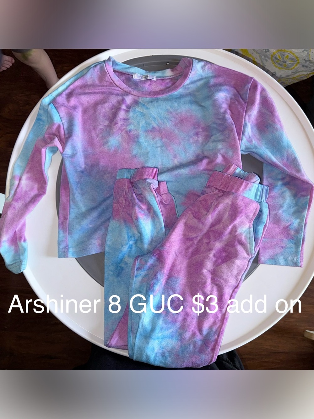 Tie-Dye Pink & Blue Kids Pajama/Lounge Set - Long Sleeve Top & Jogger Pants